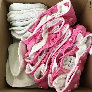 Bundle- Pink cloth diapers Medium